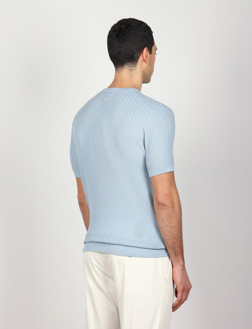 T shirt in cotone lavorazione spigata
