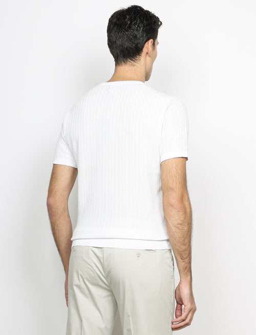T shirt in cotone lavorazione spigata