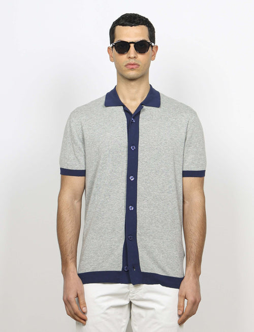 Cardigan polo in cotone luigi fusaro