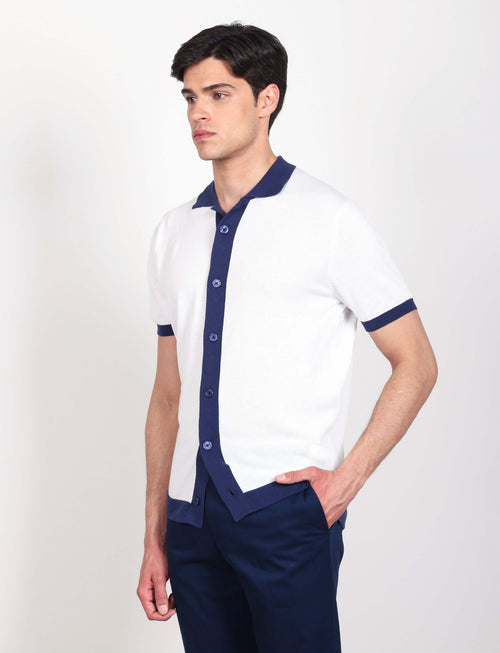 Cardigan polo in cotone luigi fusaro
