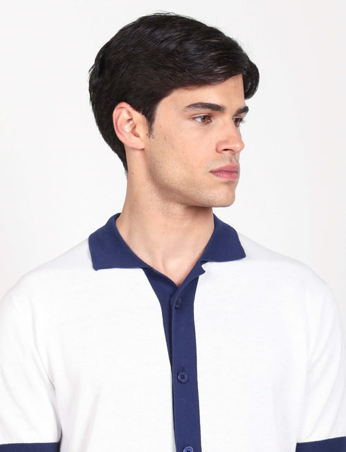 Cardigan polo in cotone luigi fusaro