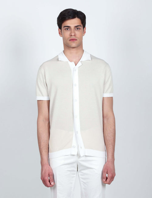 Cardigan polo in cotone luigi fusaro