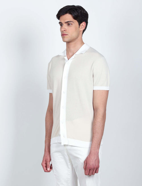 Cardigan polo in cotone luigi fusaro