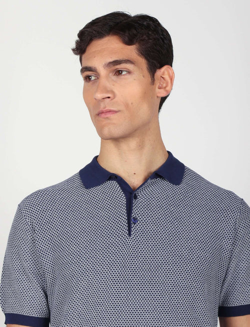 Polo in cotone jacquard bicolore luigi fusaro