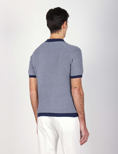 Polo in cotone jacquard bicolore luigi fusaro