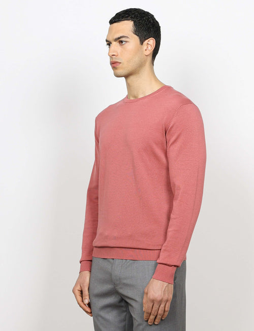 Maglia girocollo in cotone a maniche lunghe luigi fusaro
