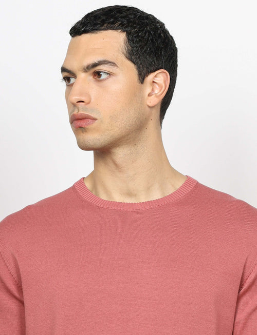 Maglia girocollo in cotone a maniche lunghe luigi fusaro