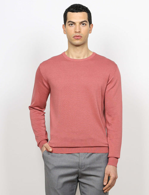 Maglia girocollo in cotone a maniche lunghe luigi fusaro
