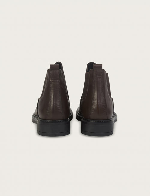 Stivaletto Chelsea in pelle con fondo in gomma |Colore:Testa di moro