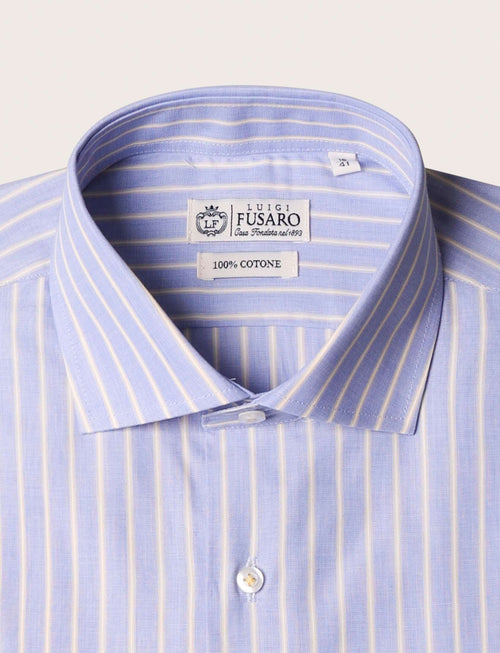 Camicia in cotone a righe verticali luigi fusaro
