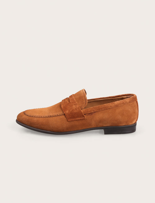 Mocassini in camoscio con bendina |Colore:Tabacco