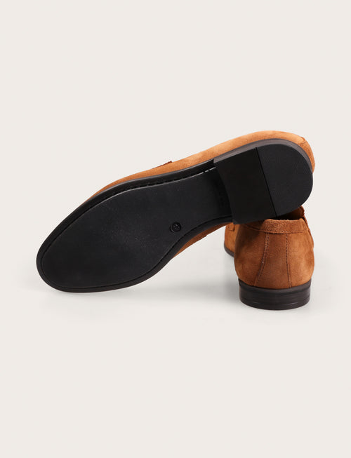 Mocassini in camoscio con bendina |Colore:Tabacco