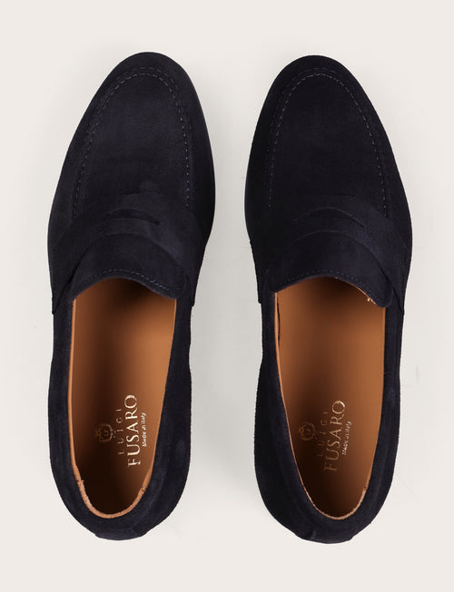 Mocassini in camoscio con bendina |Colore:Blu
