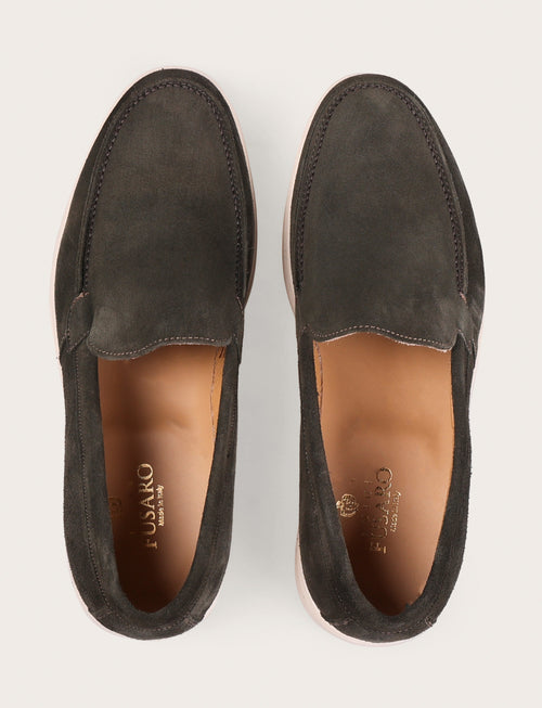 Mocassini slip on in camoscio |Colore:Verde