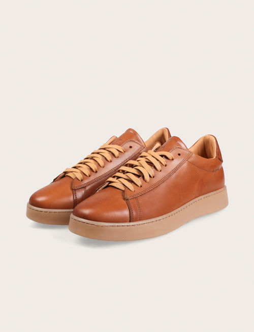 Sneakers in pelle nappa |Colore:Cuoio