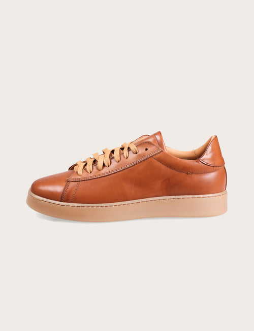 Sneakers in pelle nappa |Colore:Cuoio