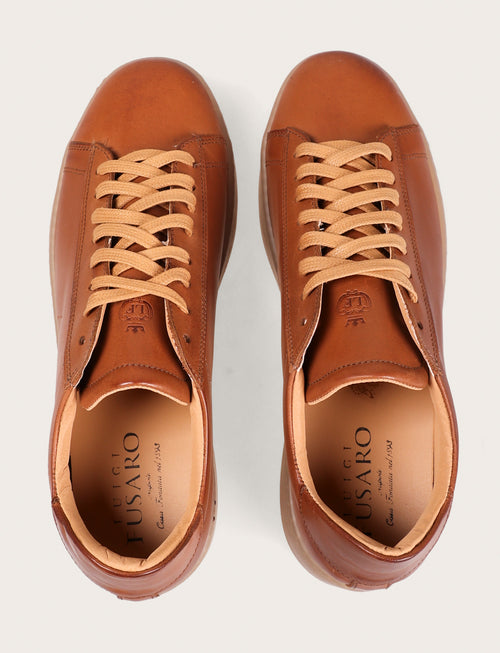 Sneakers in pelle nappa |Colore:Cuoio