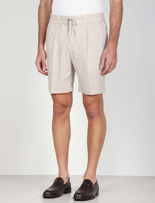 Bermuda in cotone mélange con coulisse luigi fusaro