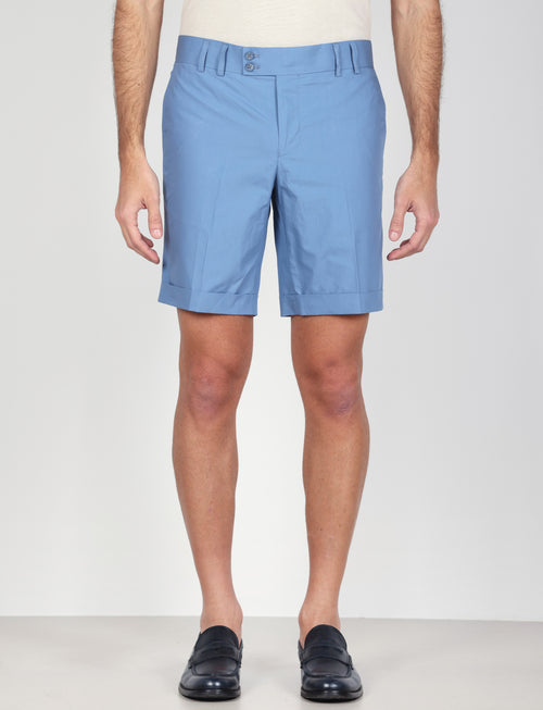 Bermuda classici in cotone tinta unita |Colore:Azzurro
