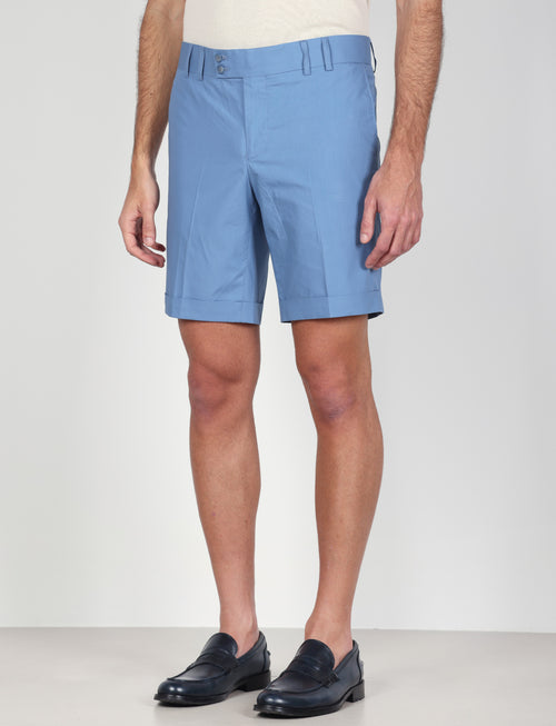Bermuda classici in cotone tinta unita |Colore:Azzurro