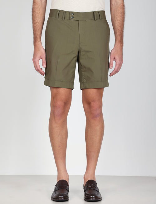 Bermuda classici in cotone tinta unita |Colore:Verde militare