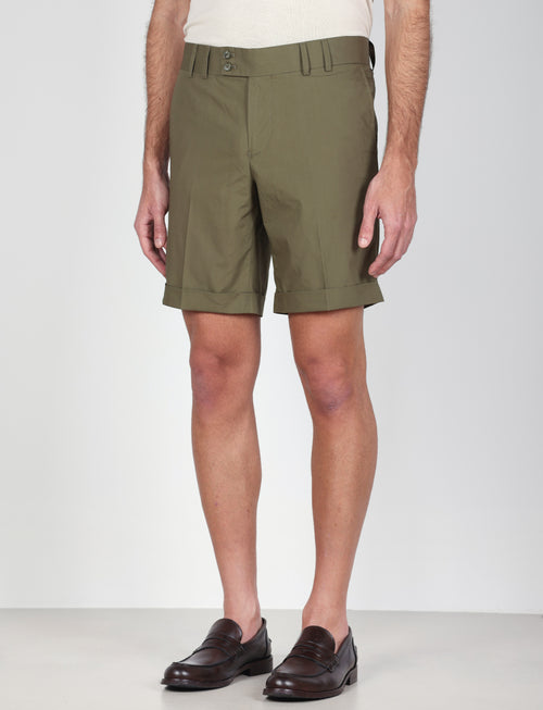 Bermuda classici in cotone tinta unita |Colore:Verde militare