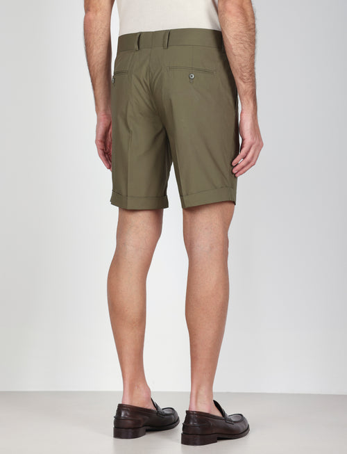 Bermuda classici in cotone tinta unita |Colore:Verde militare