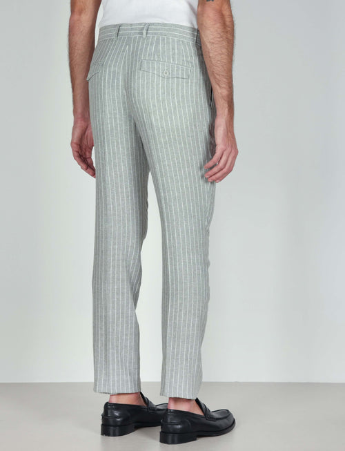 Pantaloni in lino a righe luigi fusaro