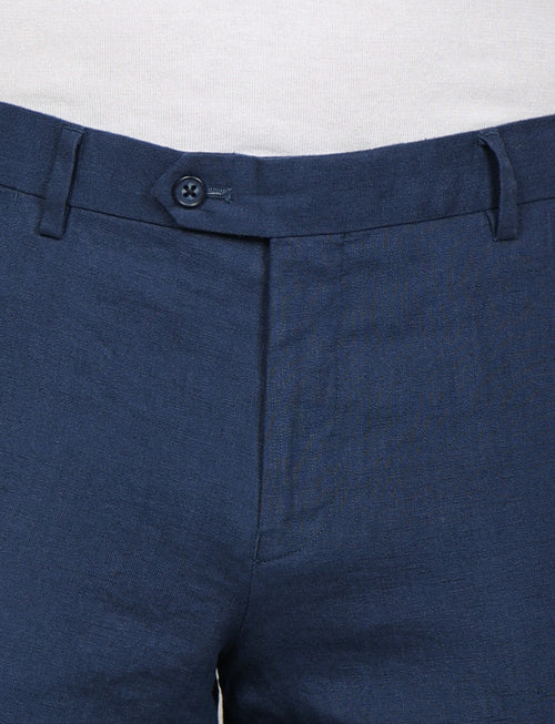 Pantaloni in 100% lino tinta unita luigi fusaro