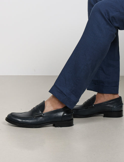 Pantaloni in 100% lino tinta unita luigi fusaro