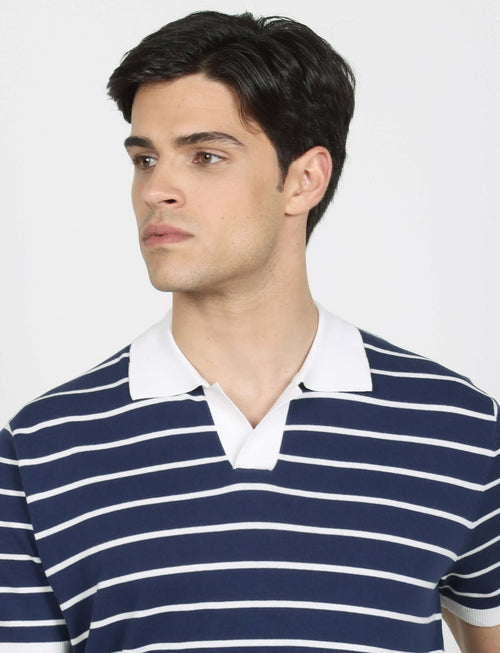 Polo a righe in cotone 100% luigi fusaro