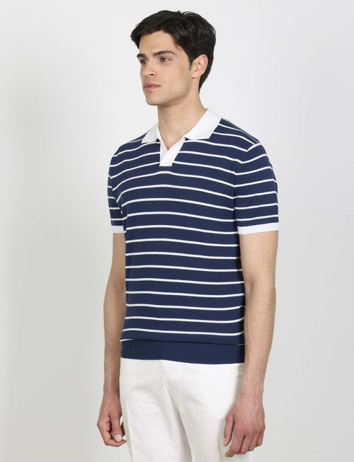 Polo a righe in cotone 100% luigi fusaro