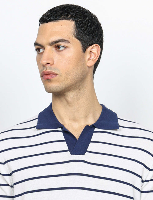 Polo a righe in cotone 100% luigi fusaro