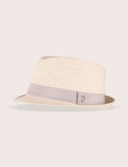Cappello fedora in paglia con nastro a contrasto_Luigi Fusaro