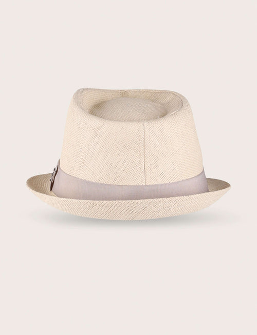Cappello fedora in paglia con nastro a contrasto_Luigi Fusaro
