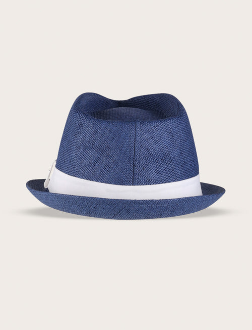 Cappello fedora in paglia con nastro a contrasto