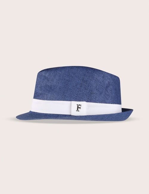 Cappello fedora in paglia con nastro a contrasto_Luigi Fusaro