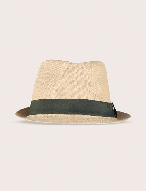 Cappello fedora in paglia con nastro a contrasto_Luigi Fusaro
