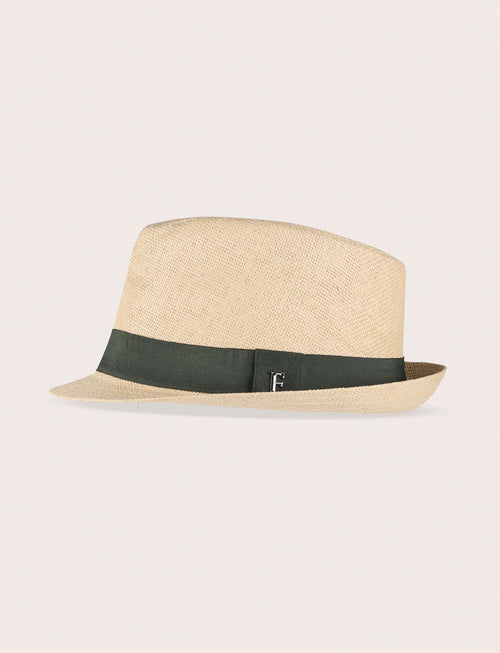 Cappello fedora in paglia con nastro a contrasto_Luigi Fusaro