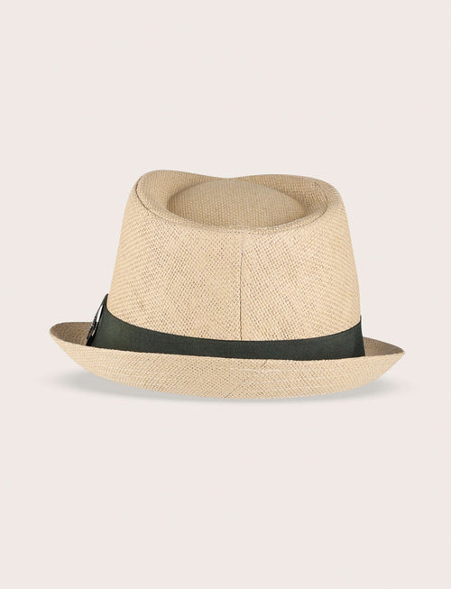 Cappello fedora in paglia con nastro a contrasto_Luigi Fusaro