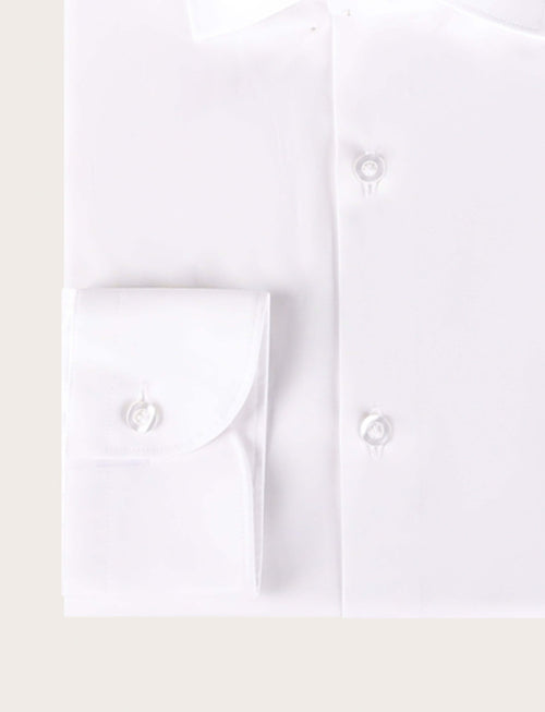 Camicia in cotone stretch tinta unita_Luigi Fusaro