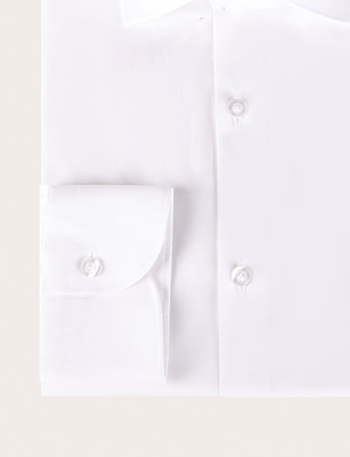 Camicia in cotone stretch tinta unita |Colore:Bianco