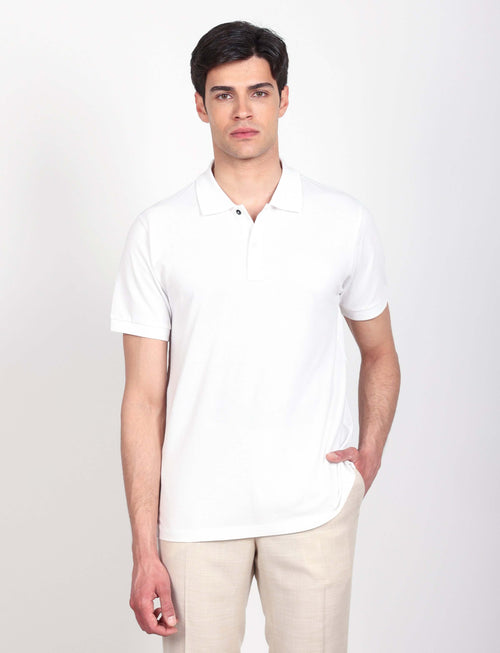 Polo in cotone tinta unita |Colore:Bianco