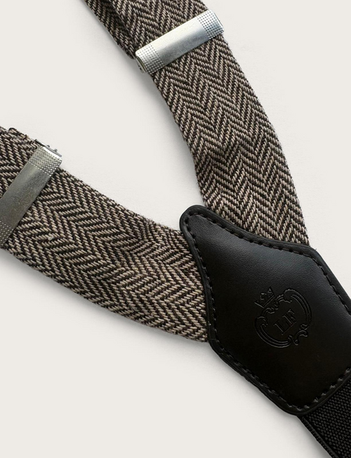 Bretelle elastiche fantasia spigata |Colore:Testa di moro