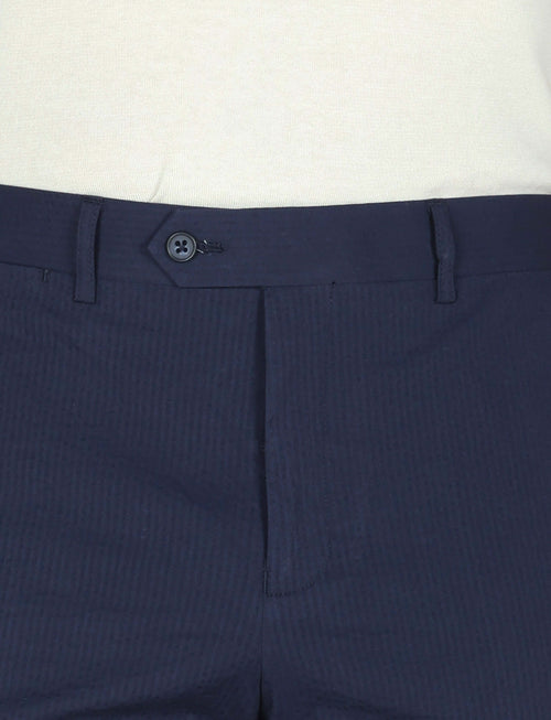 Pantaloni in cotone goffrato tinta unita luigi fusaro