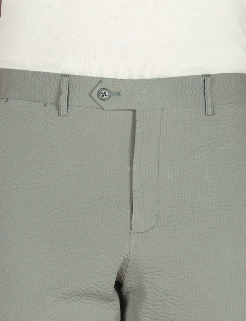 Pantaloni in cotone goffrato tinta unita luigi fusaro
