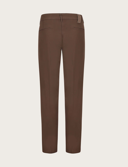 Pantaloni con pinces in cotone elasticizzato_Luigi Fusaro
