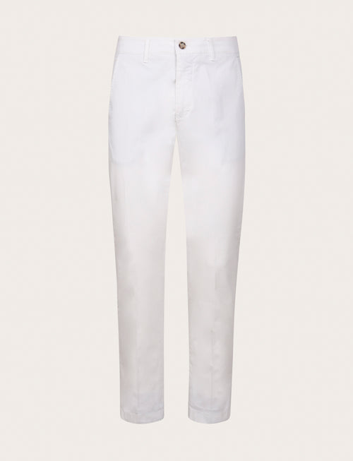 Pantaloni in gabardine di cotone stretch |Colore:Panna