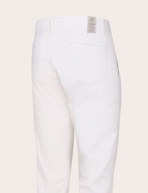Pantaloni in gabardine di cotone stretch |Colore:Panna