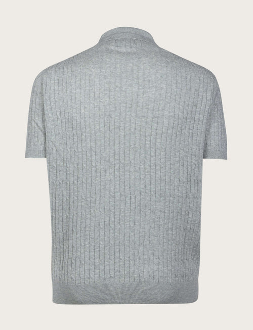 Polo in cotone derby a trecce|Colore:Grigio mel.